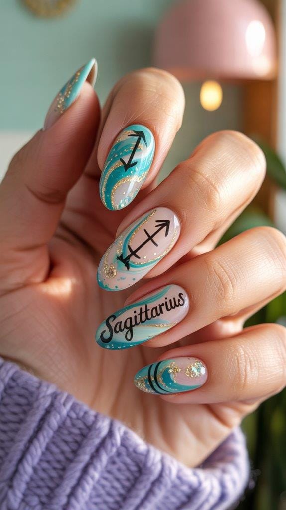 21 Sagittarius Nail Designs That Are Absolutely Fire 🔥