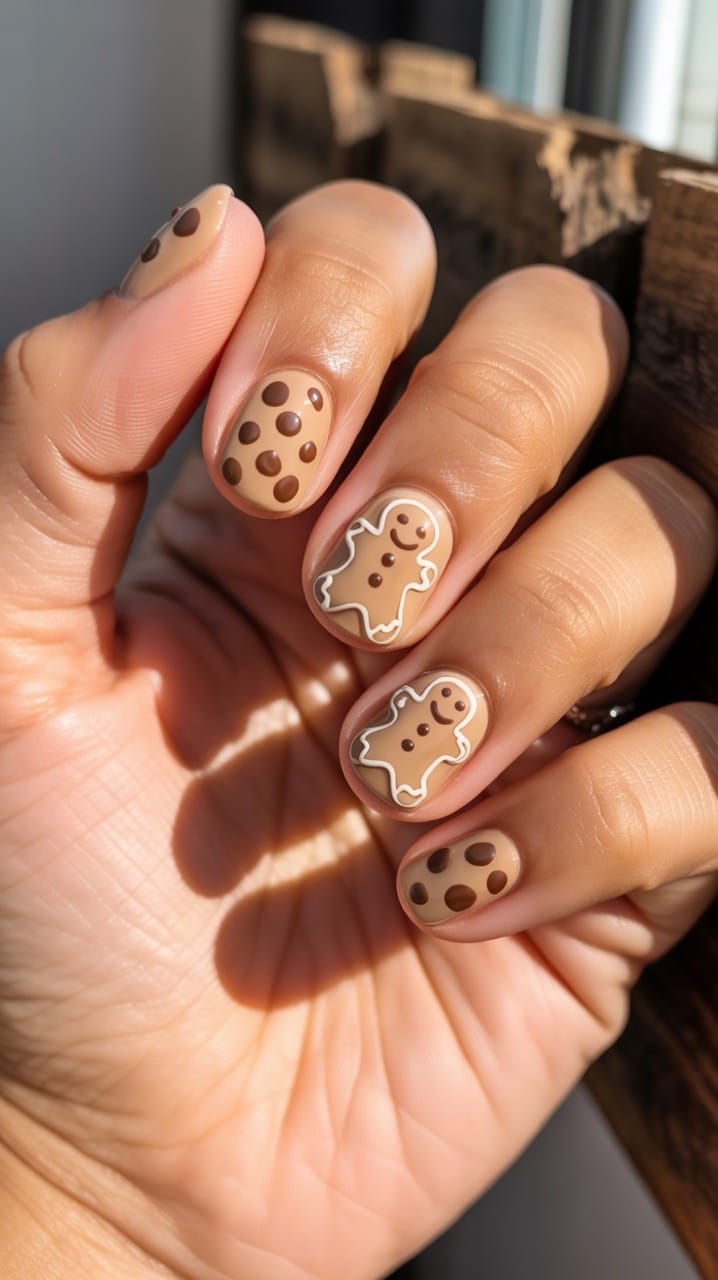 19 Gingerbread Cookie Nail Designs You’ll Love This Christmas