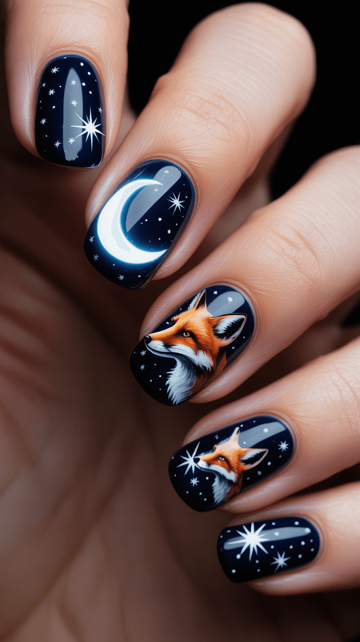 10. Fox in a Moonlit Night