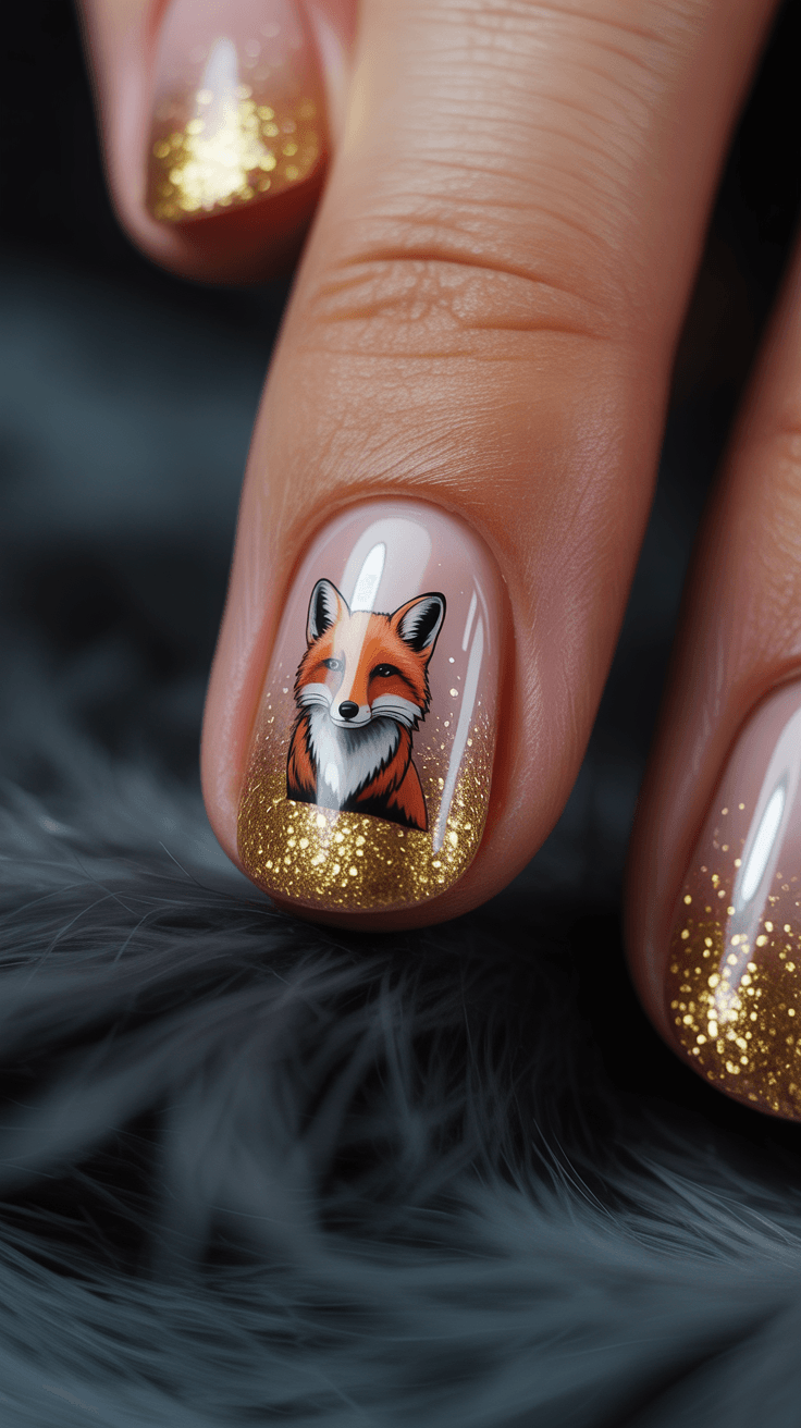 8. Glitter Gradient Fox