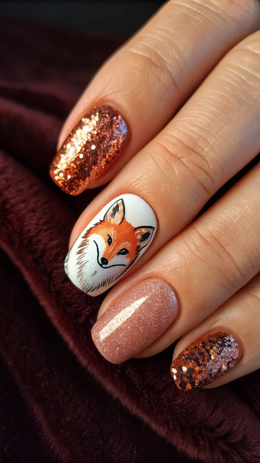 5. Glitter Gradient Fox Tails