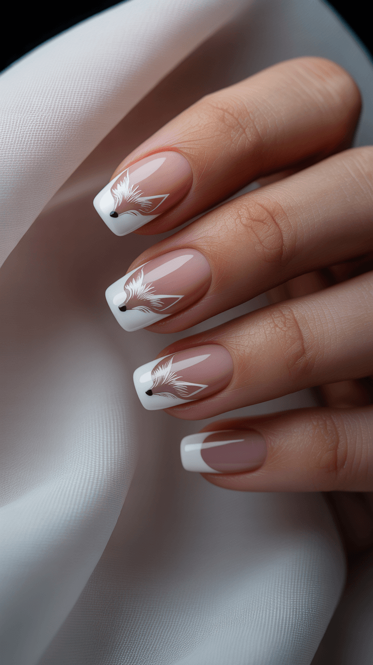 11. French Tips with a Fox Twist