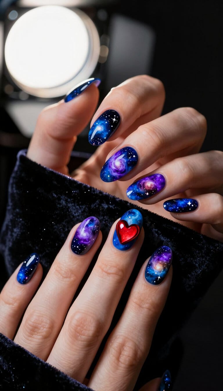 15. Galaxy Love Nails