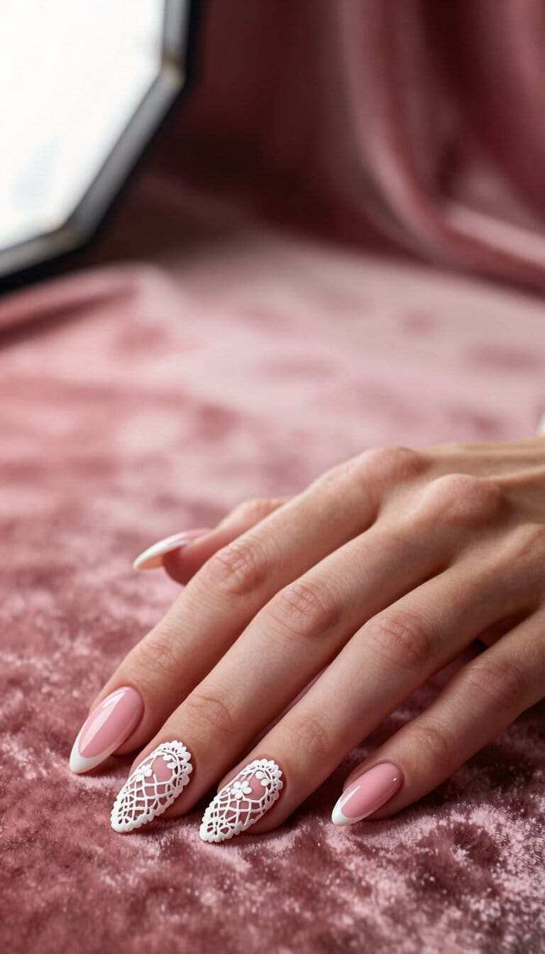 10. Lace Detail Nails