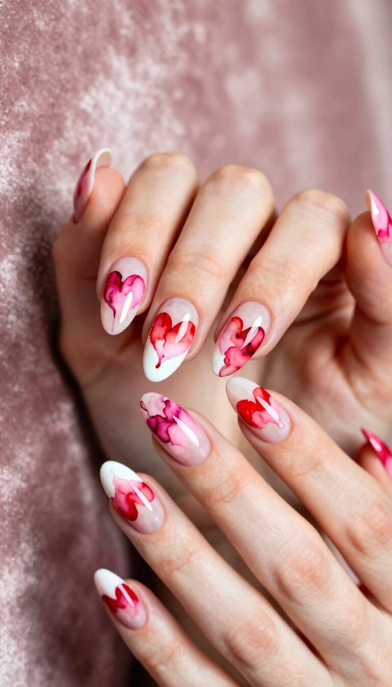 16. Abstract Watercolor Hearts