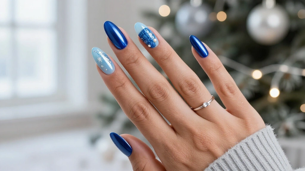 27 Blue Christmas Nails That Will Make Every Holiday Outfit Pop