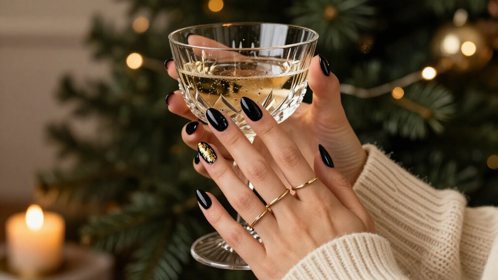 27 Black Christmas Nails That Make Every Holiday Outfit Look Expensive