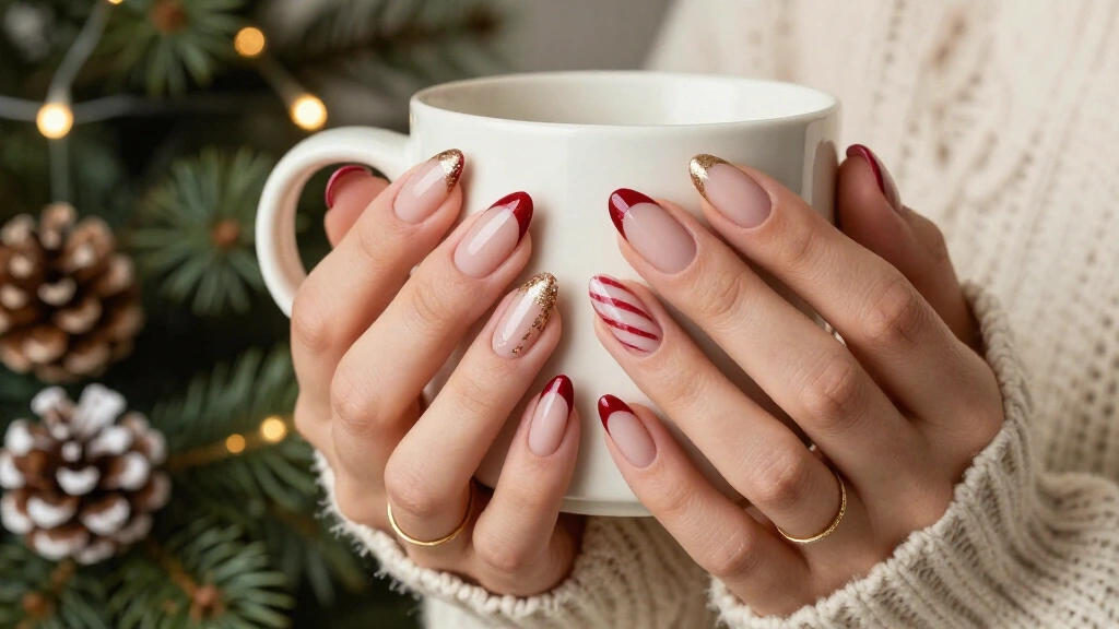 27 French Tip Christmas Nail Ideas That Sleigh Every Holiday Party