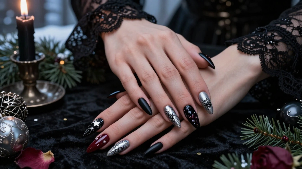 24 Goth Christmas Nails That Make the Holidays Beautifully Dark