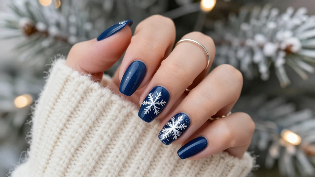 18 Dark Blue Christmas Nails That Make Your Holiday Manicure Unforgettable