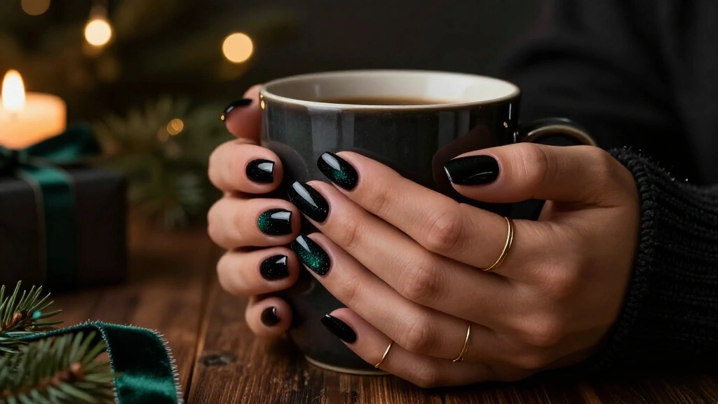 18 Dark Christmas Nail Designs That Make Holiday Glam Beautifully Moody