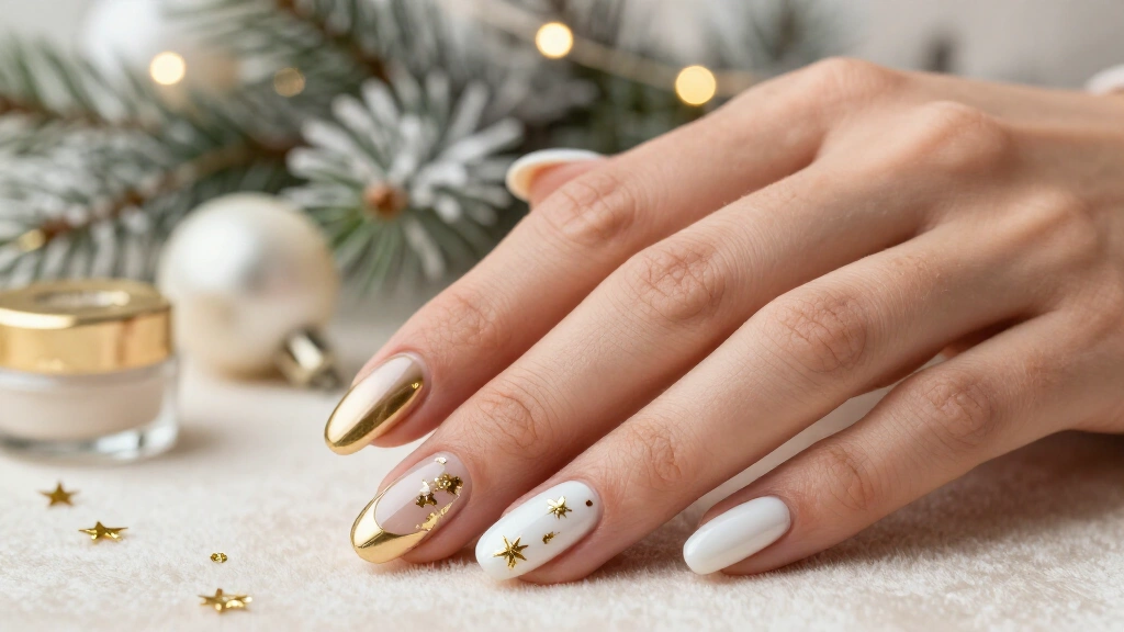 17 White and Gold Christmas Nails That Look Expensive but Are So Easy