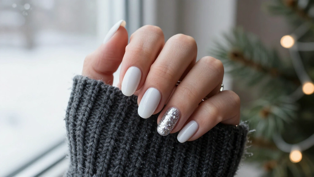 16 December Nails White Designs That Sparkle All Winter Long