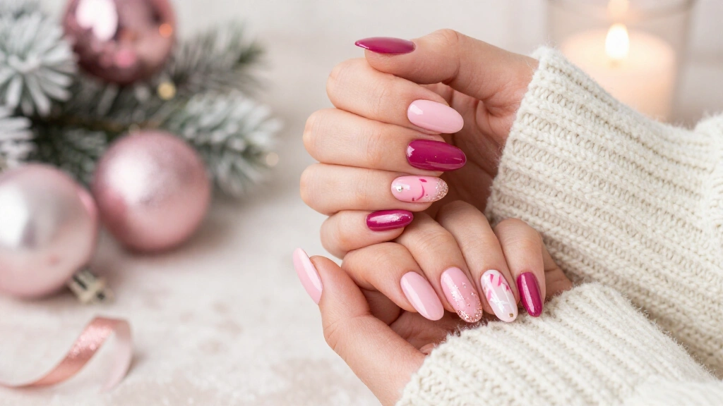 13 Cute Pink Christmas Nails That Sleigh Without Even Trying