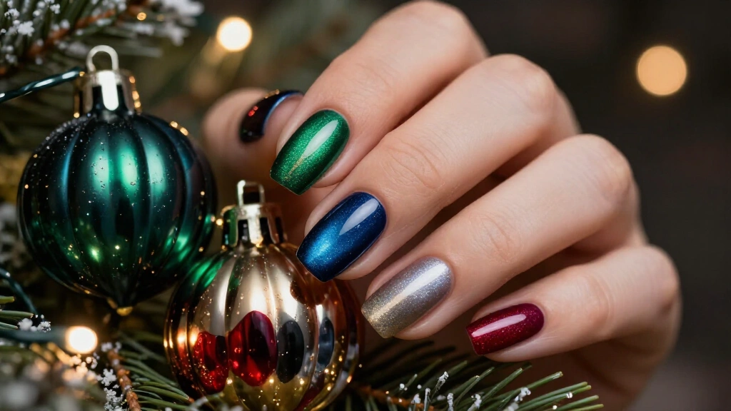 13 Cateye Christmas Nail Designs That Shimmer Like Ornaments on a Tree