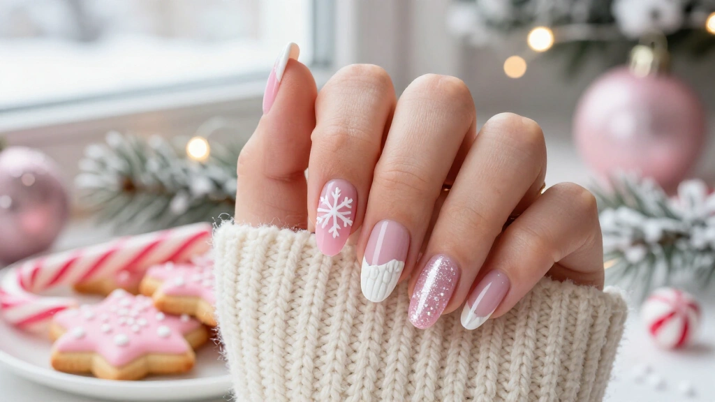 19 Pink and White Christmas Nails That Make Your Holiday Manicure Unforgettable