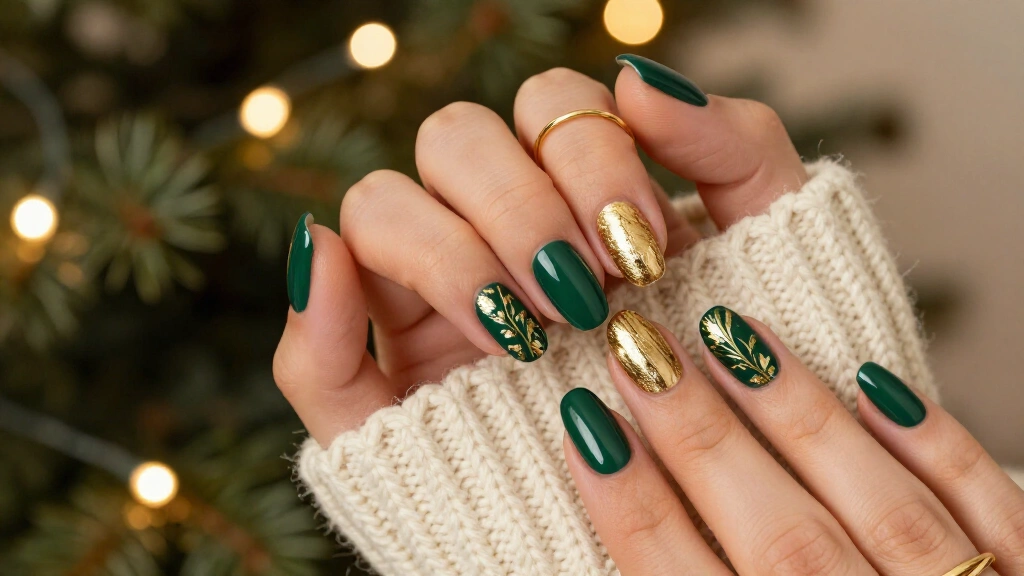 18 Green and Gold Christmas Nails That Look Expensive but Are So Easy